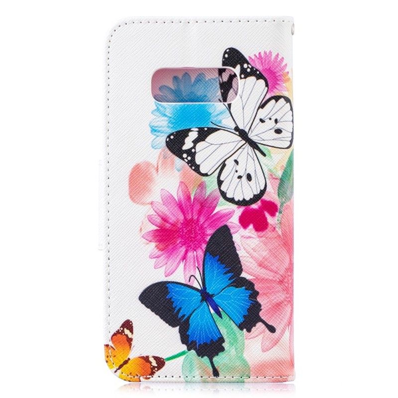 Housse Samsung Galaxy S10e Papillons Et Fleurs Peints