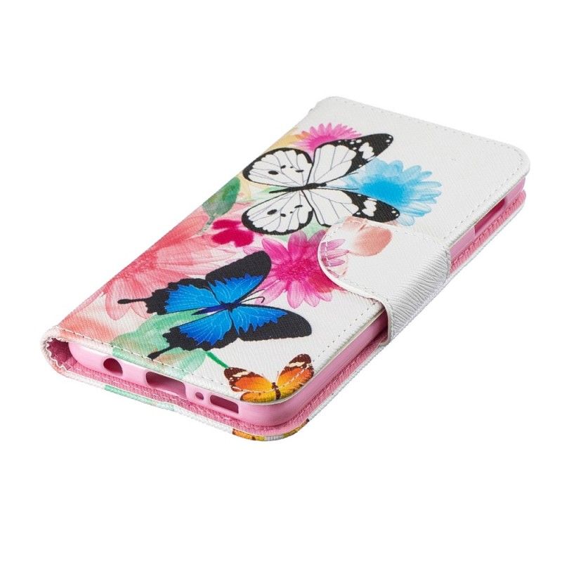 Housse Samsung Galaxy S10e Papillons Et Fleurs Peints