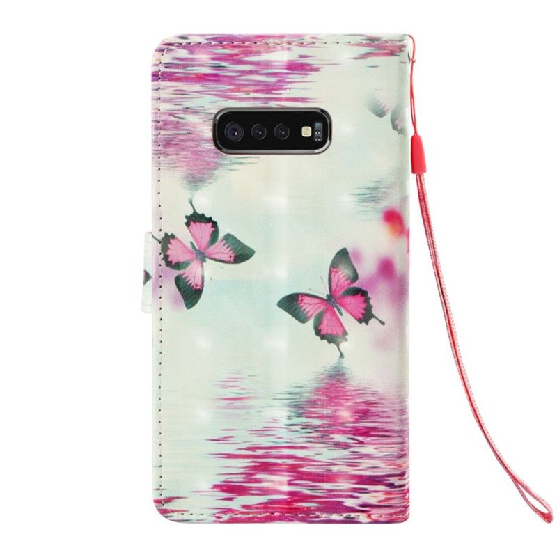 Housse Samsung Galaxy S10e Papillons Rouges