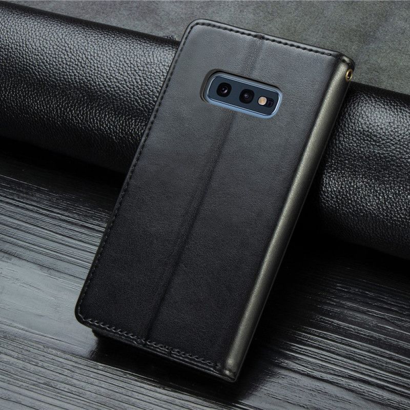 Étui Housse Samsung Galaxy S10e Simili Cuir Et Fermoir Vintage