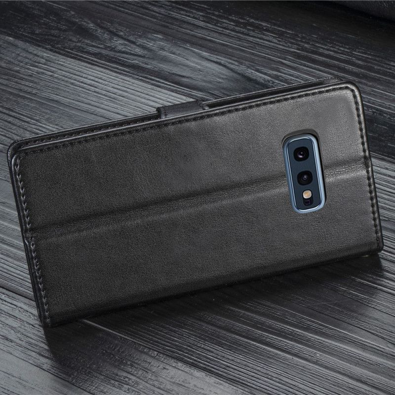 Étui Housse Samsung Galaxy S10e Simili Cuir Et Fermoir Vintage