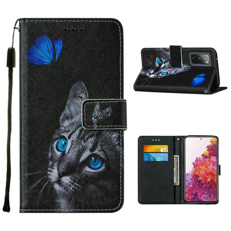 Housse Samsung Galaxy S20 Fe Chat Et Papillon Bleu