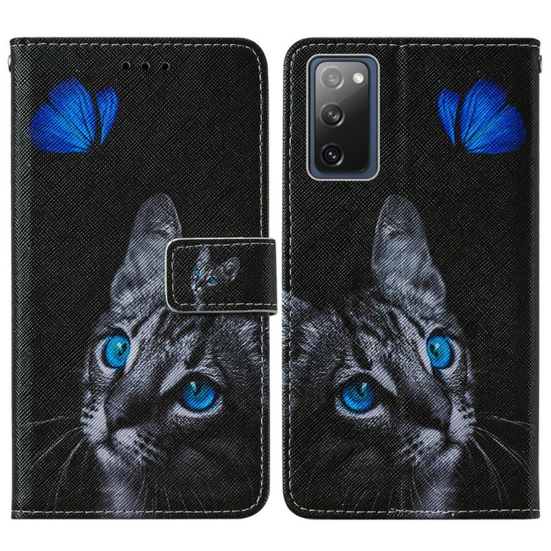 Housse Samsung Galaxy S20 Fe Chat Et Papillon Bleu