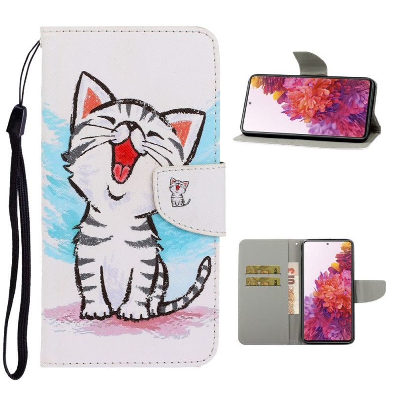 Étui Housse Samsung Galaxy S20 Fe Chaton Couleur À Lanière