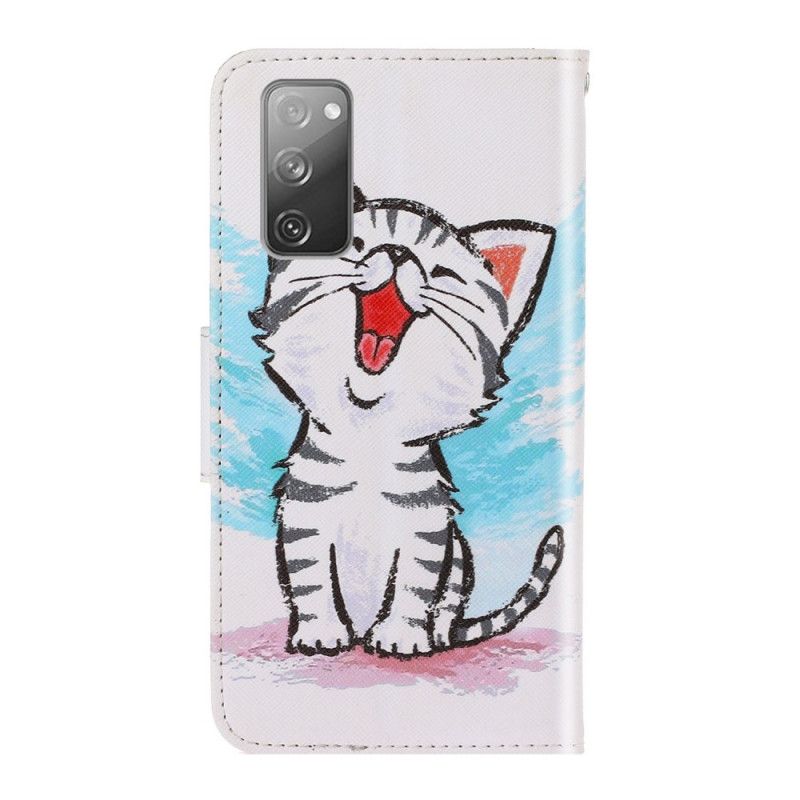 Étui Housse Samsung Galaxy S20 Fe Chaton Couleur À Lanière