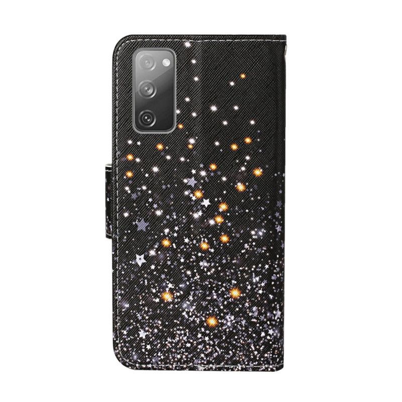 Housse Samsung Galaxy S20 Fe Étoiles Et Paillettes Avec Lanière