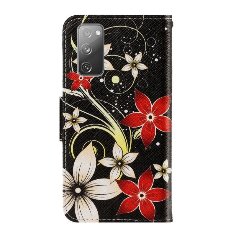 Étui Housse Samsung Galaxy S20 Fe Fleurs Colorées À Lanière