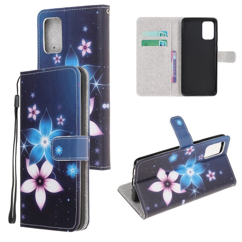 Étui Housse Samsung Galaxy S20 Fe Fleurs Lunaires À Lanière