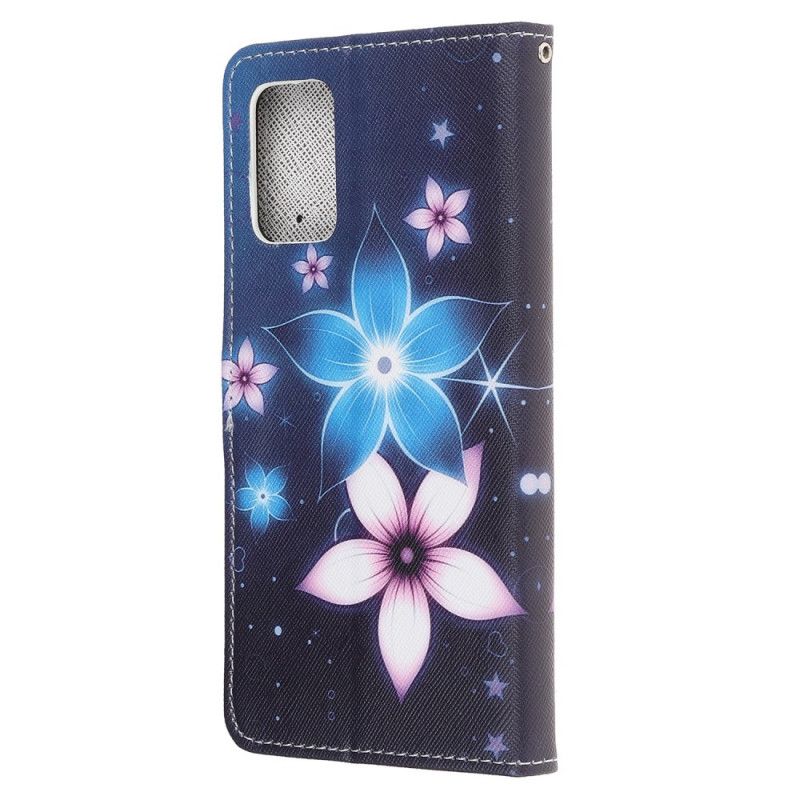 Étui Housse Samsung Galaxy S20 Fe Fleurs Lunaires À Lanière