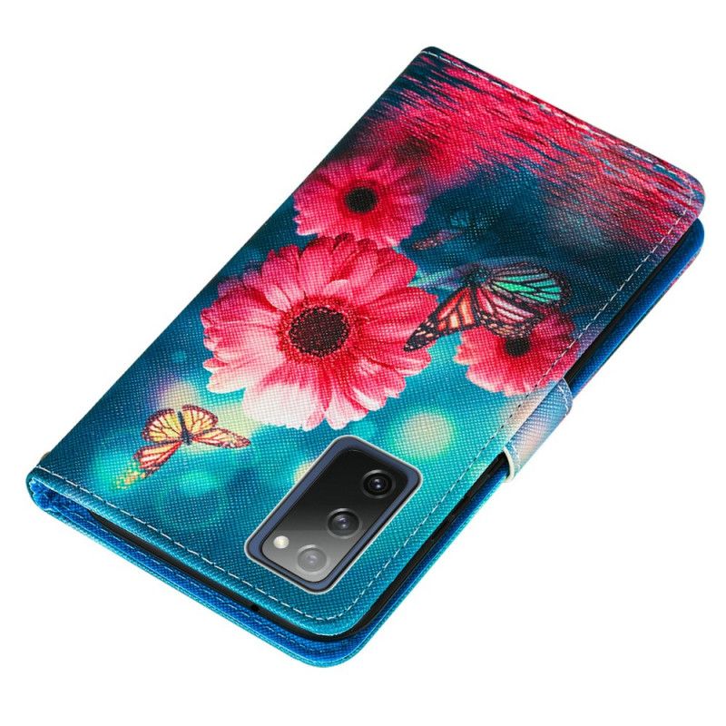 Étui Housse Samsung Galaxy S20 Fe Florale Et Papillons