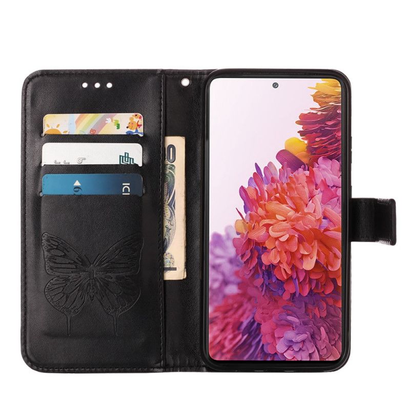 Housse Samsung Galaxy S20 Fe Papillon Design Avec Lanière