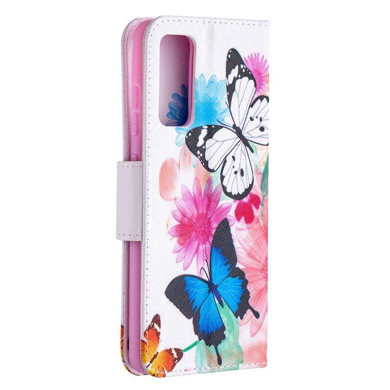 Housse Samsung Galaxy S20 Fe Papillons Et Fleurs Peints