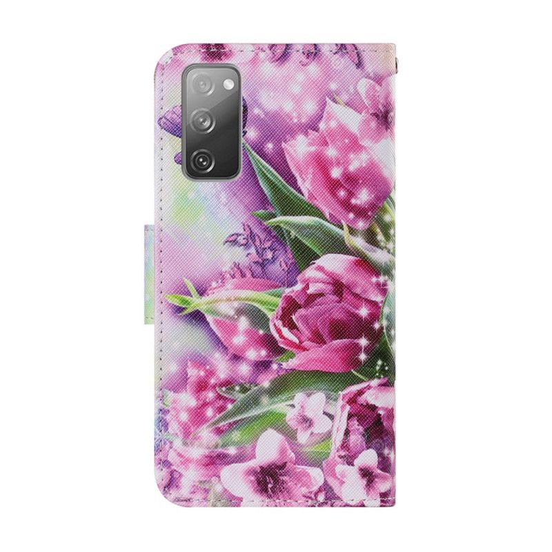 Housse Samsung Galaxy S20 Fe Papillons Et Tulipes