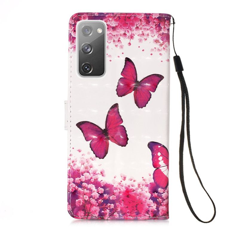 Housse Samsung Galaxy S20 Fe Papillons Rouges