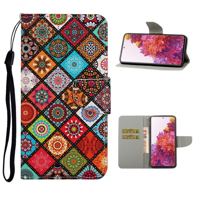 Housse Samsung Galaxy S20 Fe Patchwork Mandalas Avec Lanière