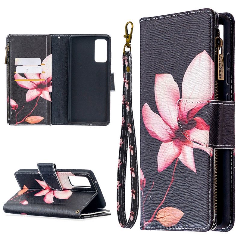 Housse Samsung Galaxy S20 Fe Poche Zippée Fleur