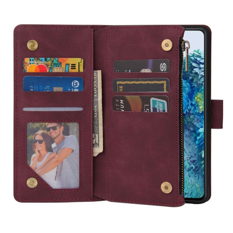 Housse Samsung Galaxy S20 Fe Style Cuir Multi-cartes Avec Lanière