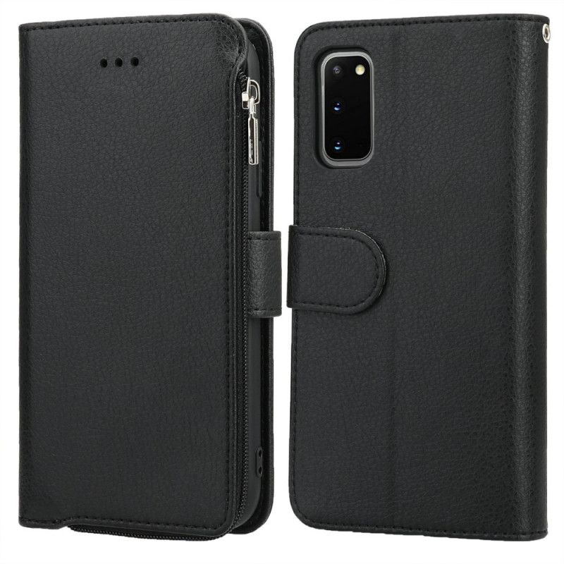 Housse Samsung Galaxy S20 Micofibres Style Cuir Poche Zippée