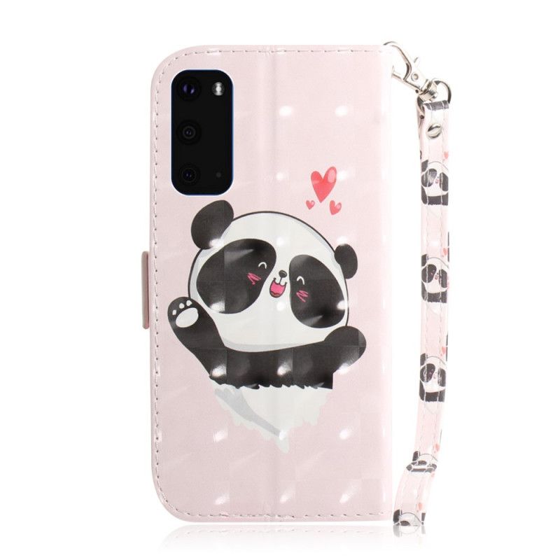 Housse Samsung Galaxy S20 Panda Love À Lanière