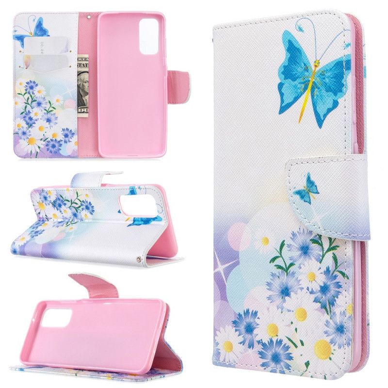 Housse Samsung Galaxy S20 Papillons Et Fleurs Peints