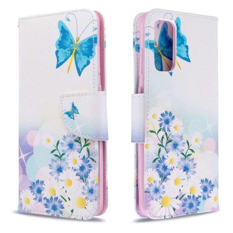 Housse Samsung Galaxy S20 Papillons Et Fleurs Peints