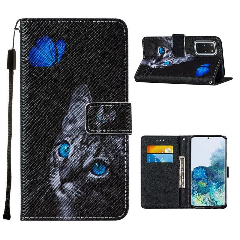 Housse Samsung Galaxy S20 Plus / S20 Plus 5g Chat Et Papillon Bleu