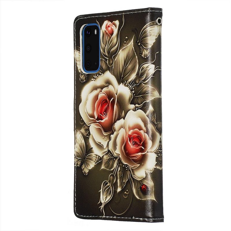 Housse Samsung Galaxy S20 Roses Dorées