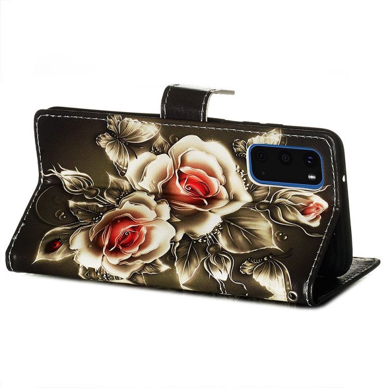 Housse Samsung Galaxy S20 Roses Dorées