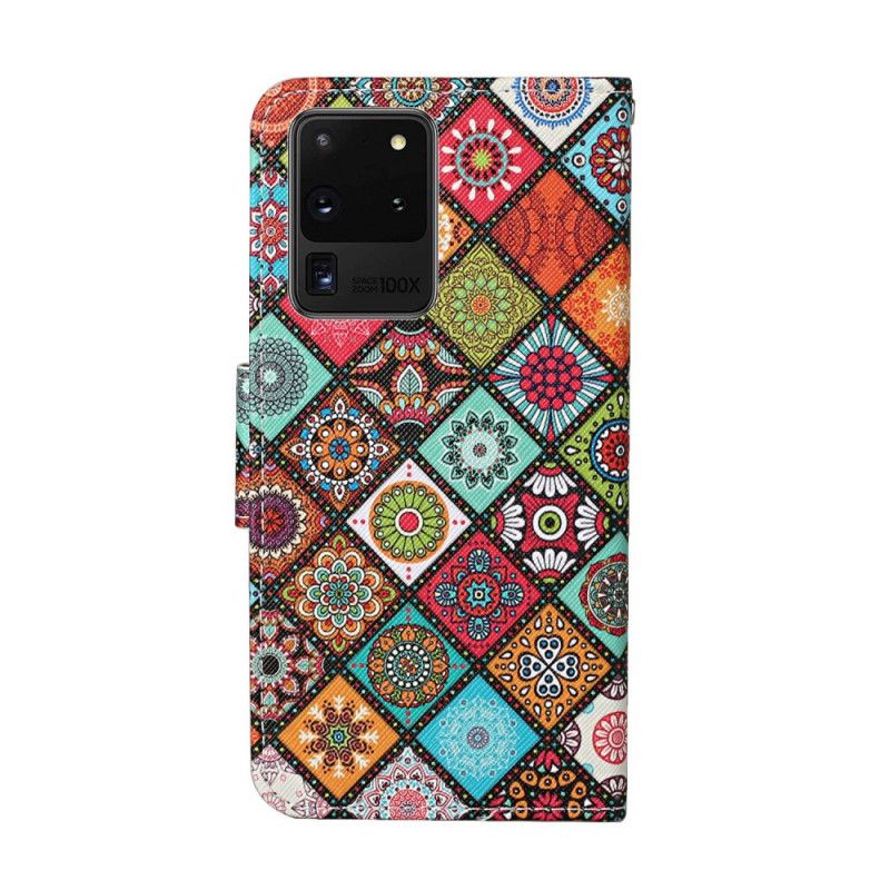 Housse Samsung Galaxy S20 Ultra Patchwork Mandalas Avec Lanière