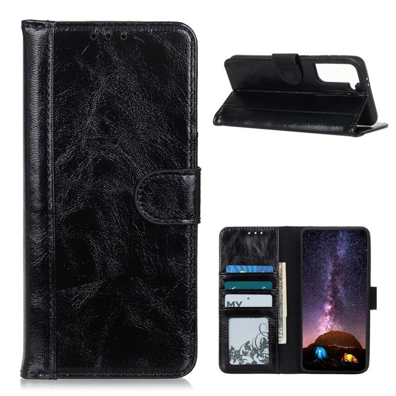 Housse Samsung Galaxy S21 5g Cuir Brillant Fendu