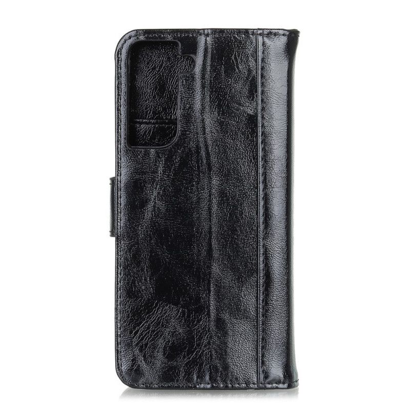 Housse Samsung Galaxy S21 5g Cuir Brillant Fendu