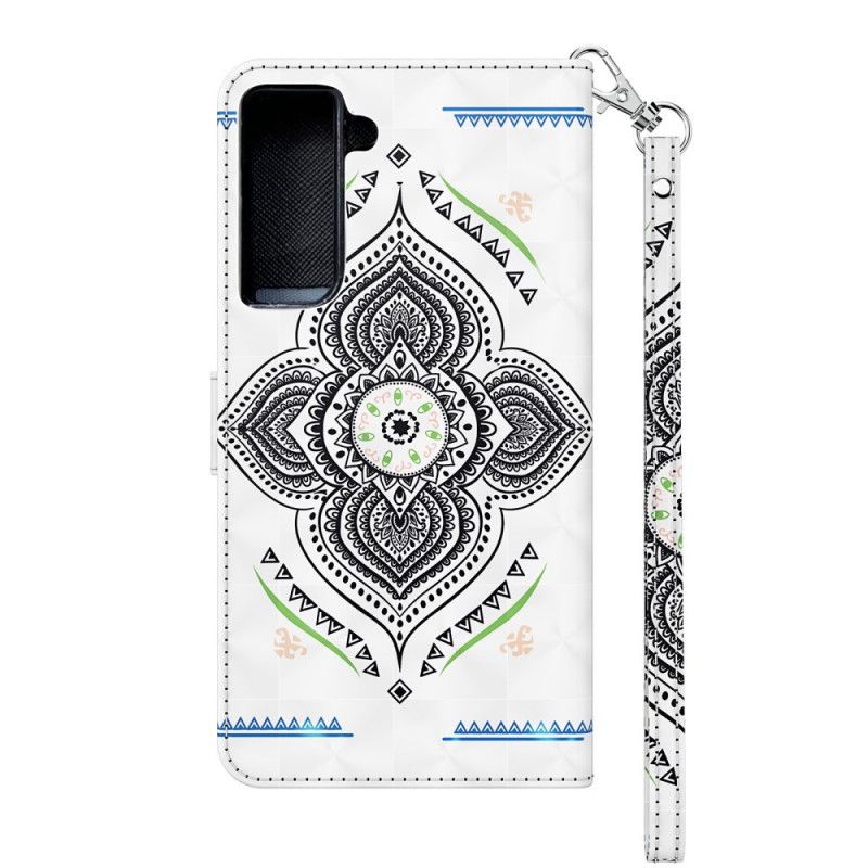 Étui Housse Samsung Galaxy S21 5g Light Spots Mandala Avec Lanière