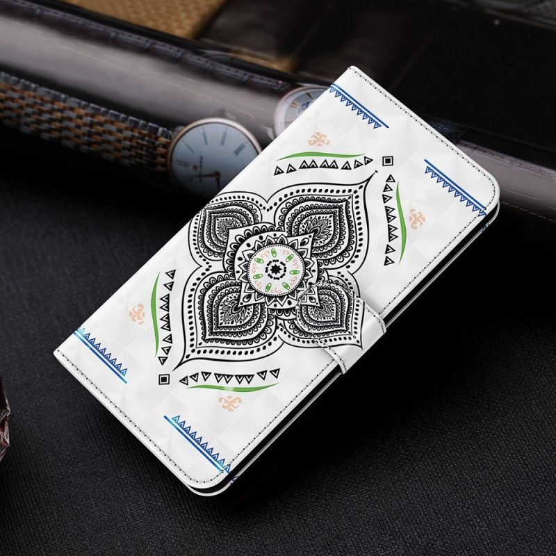 Étui Housse Samsung Galaxy S21 5g Light Spots Mandala Avec Lanière