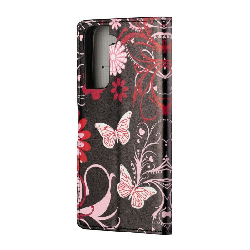 Housse Samsung Galaxy S21 5g Papillons Et Fleurs