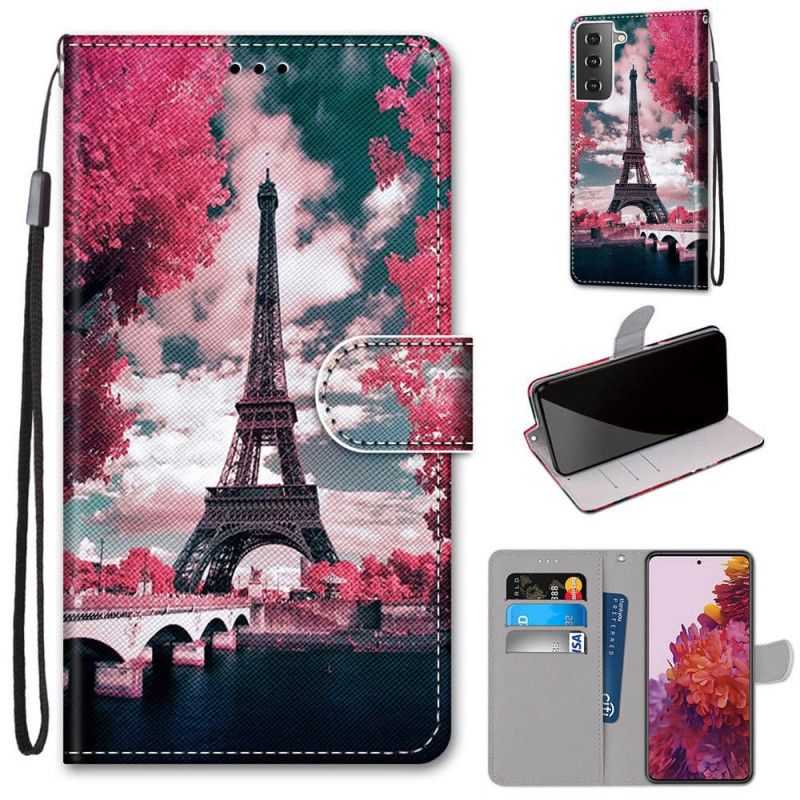 Étui Housse Samsung Galaxy S21 5g Paris En Fleurs