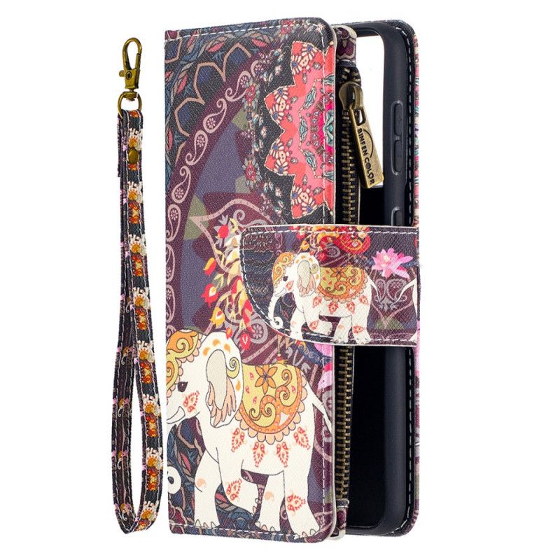 Housse Samsung Galaxy S21 5g Poche Zippée Éléphant