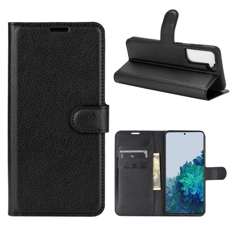 Housse Samsung Galaxy S21 5g Simili Cuir Litchi Classique