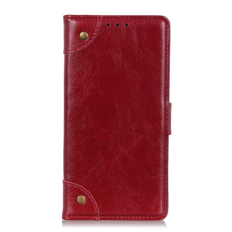 Housse Samsung Galaxy S21 5g Style Cuir Nappa Rivets Vintage