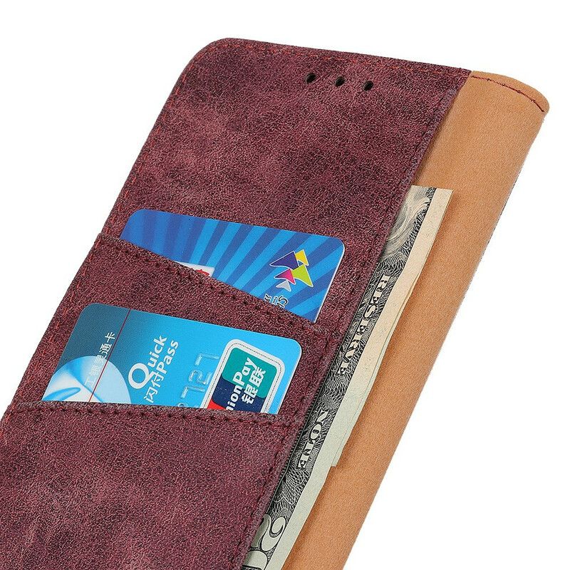 Housse Samsung Galaxy S21 FE Cuir Fendu Vintage