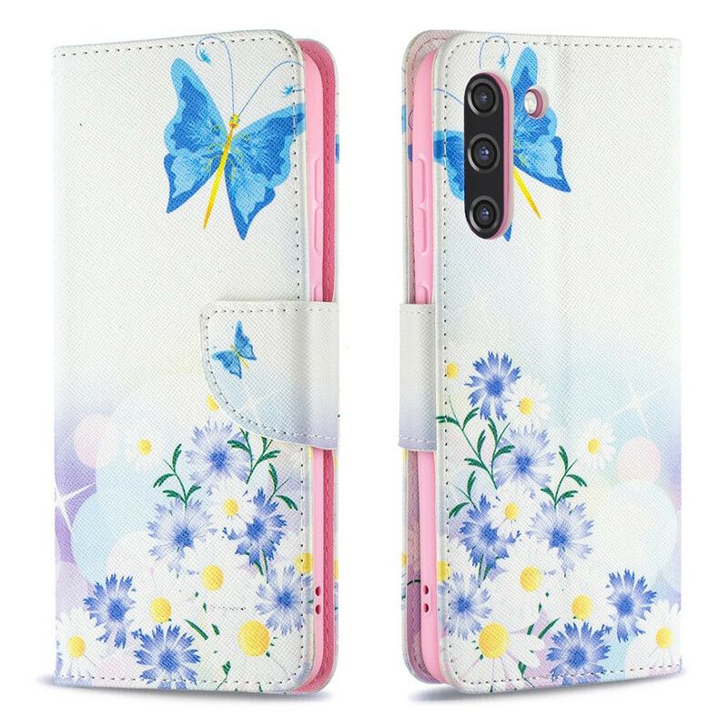 Housse Samsung Galaxy S21 FE Papillons Et Fleurs Peints