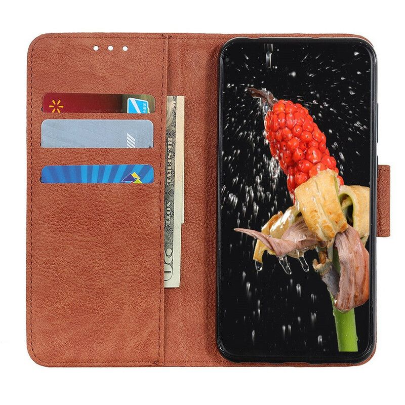 Housse Samsung Galaxy S21 FE Simili Cuir Litchi Simple