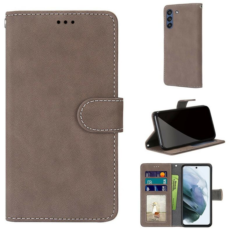 Housse Samsung Galaxy S21 FE Style Cuir Vintage Couture