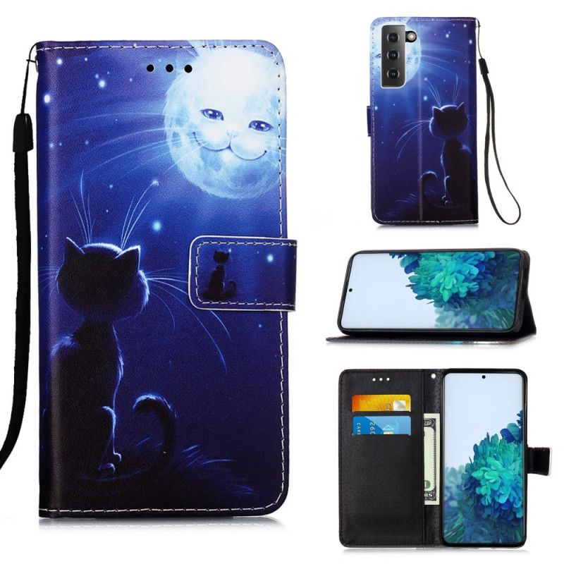 Housse Samsung Galaxy S21 Plus 5g Chat Au Clair De Lune