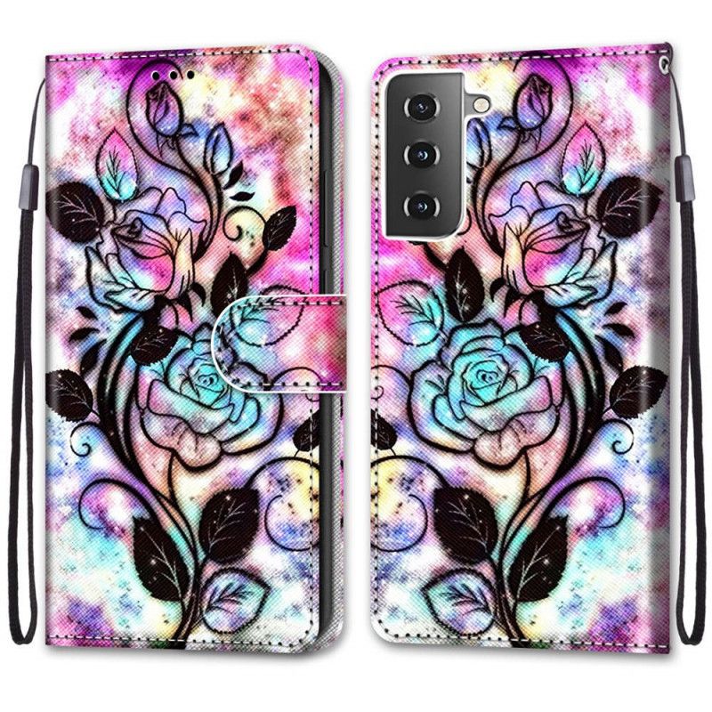 Housse Samsung Galaxy S21 Plus 5g Fleurs Néons