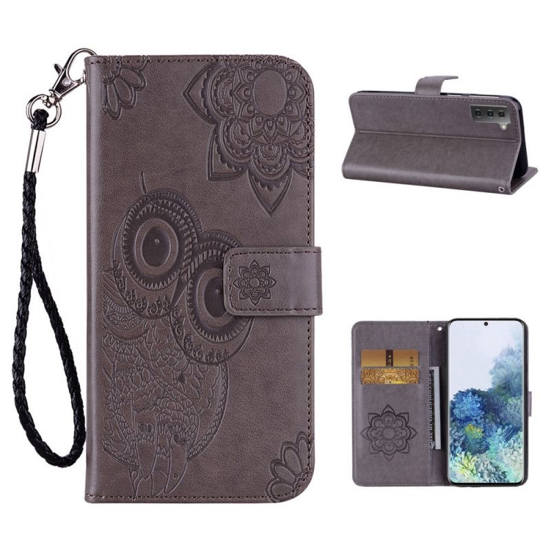 Housse Samsung Galaxy S21 Plus 5g Hibou Mandala Et Lanière