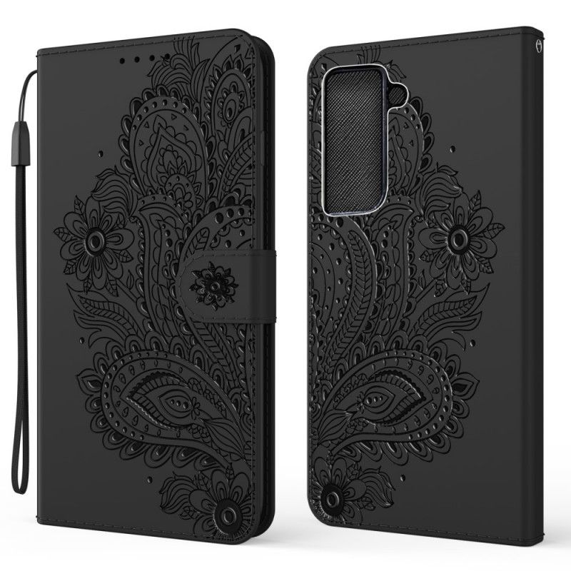 Housse Samsung Galaxy S21 Plus 5g Motif Baroque À Lanière