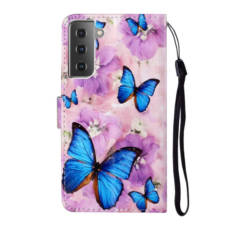 Étui Housse Samsung Galaxy S21 Plus 5g Papillons Floraux