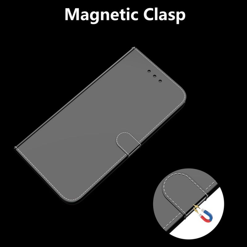 Étui Housse Samsung Galaxy S21 Plus 5g Simili Cuir Couverture Miroir