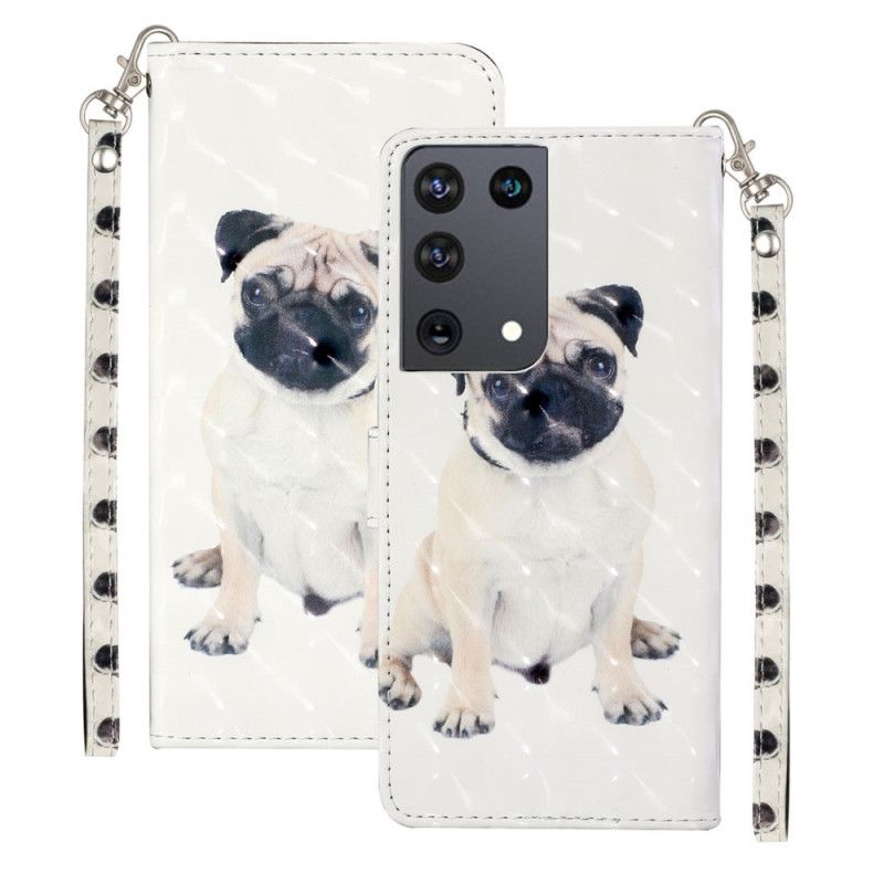 Housse Samsung Galaxy S21 Ultra 5g Chien Light Spots À Lanière