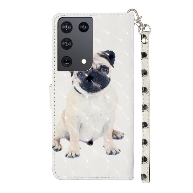 Housse Samsung Galaxy S21 Ultra 5g Chien Light Spots À Lanière